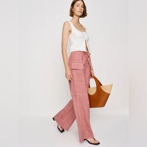 Reformation Ethan Linen Pant Red - Size M NWT